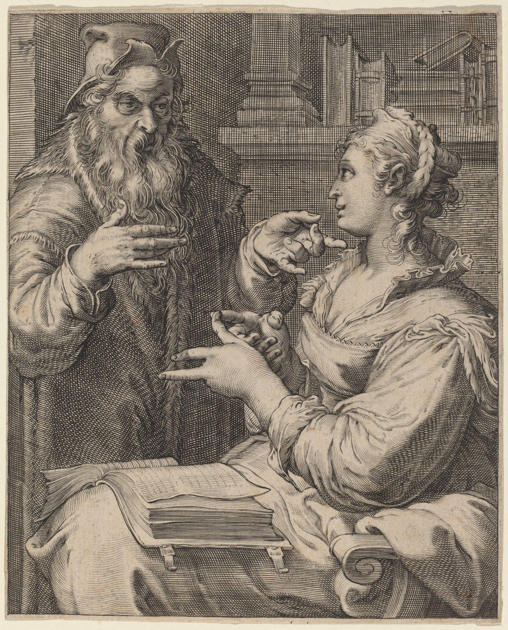 Filosofia da Cornelis Jacobsz Drebbel, after Hendrik Goltzius