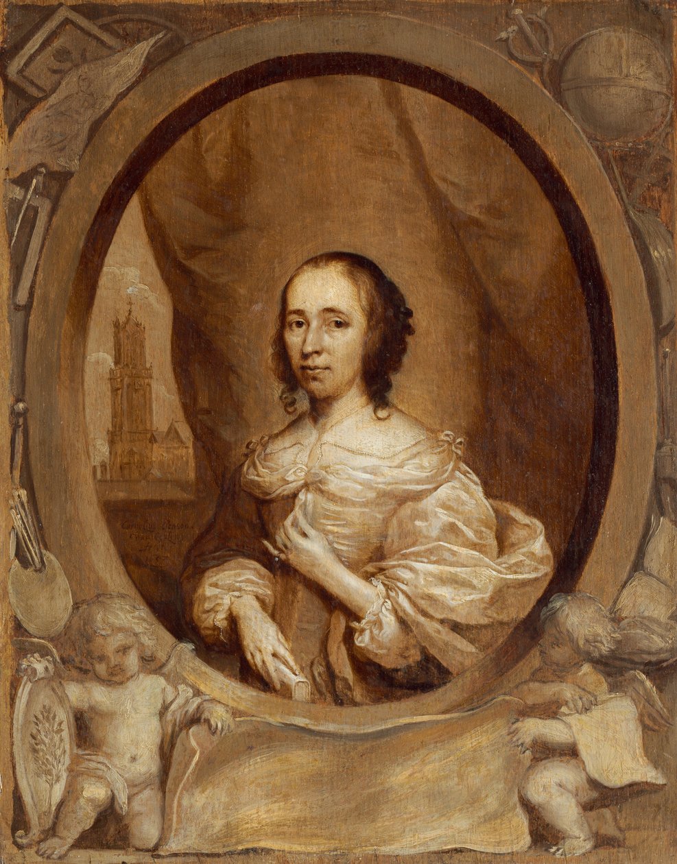 Anna Maria van Schurman, 1657 da Cornelis Janssens van Ceulen