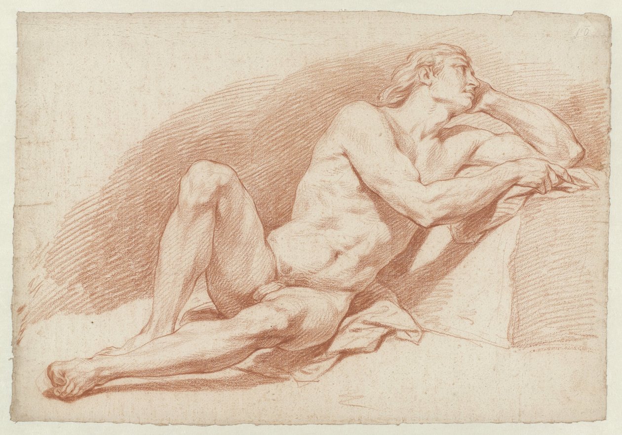 Nudo maschile seduto, appoggiato da Cornelis Joseph d