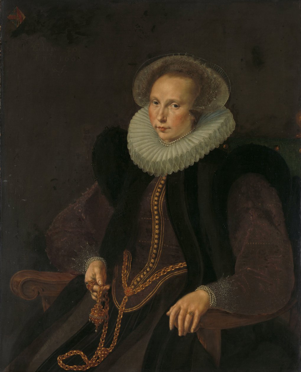 Griete Jacobsdr van Rhijn (1585-1652), moglie di Jacob Cornelisz Banjaert, detto van Neck da Cornelis Ketel