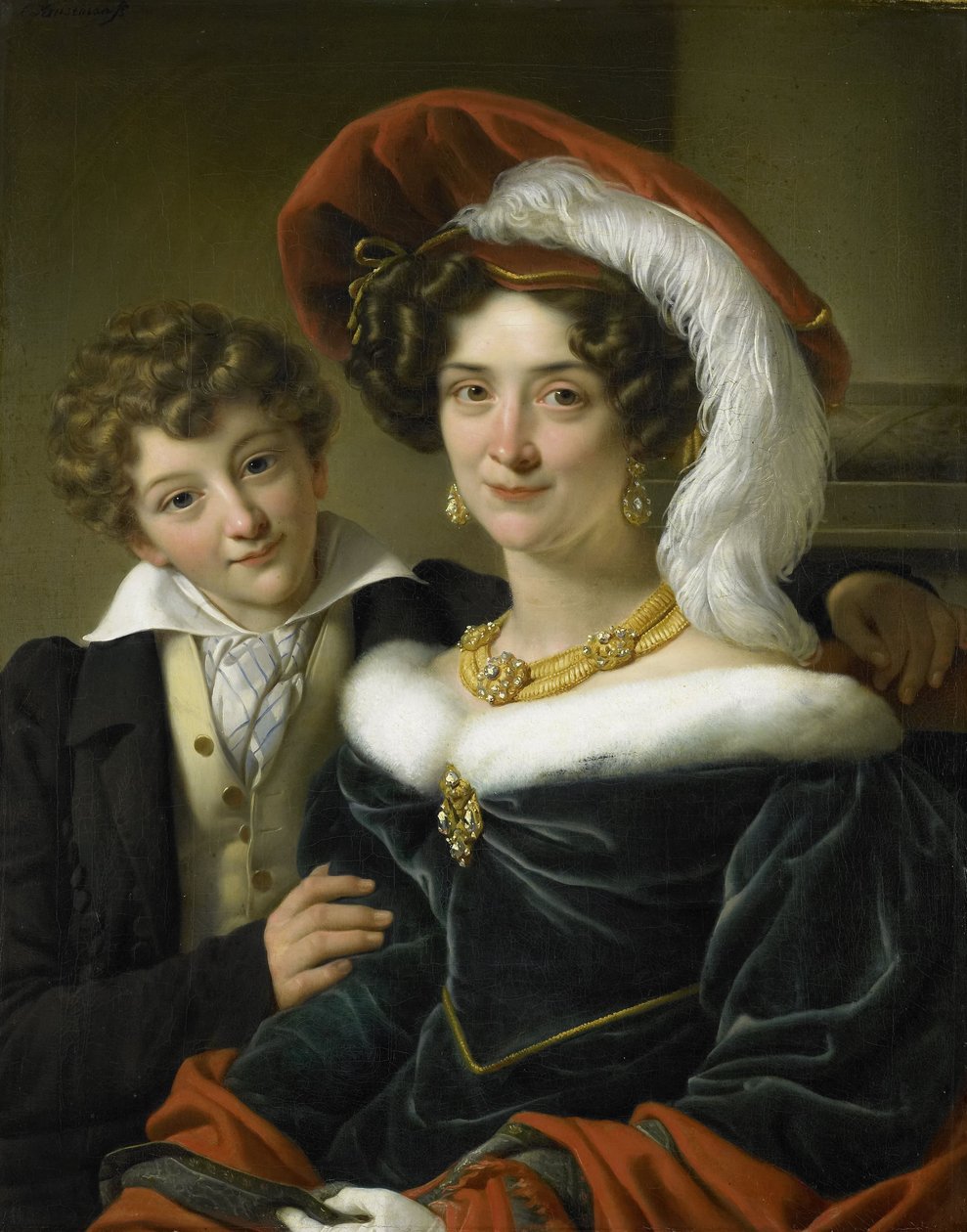 Rudolphina Wilhelmina Elizabeth de Sturler con il loro figlio Richard Leeuwenhart, 1829 da Cornelis Kruseman