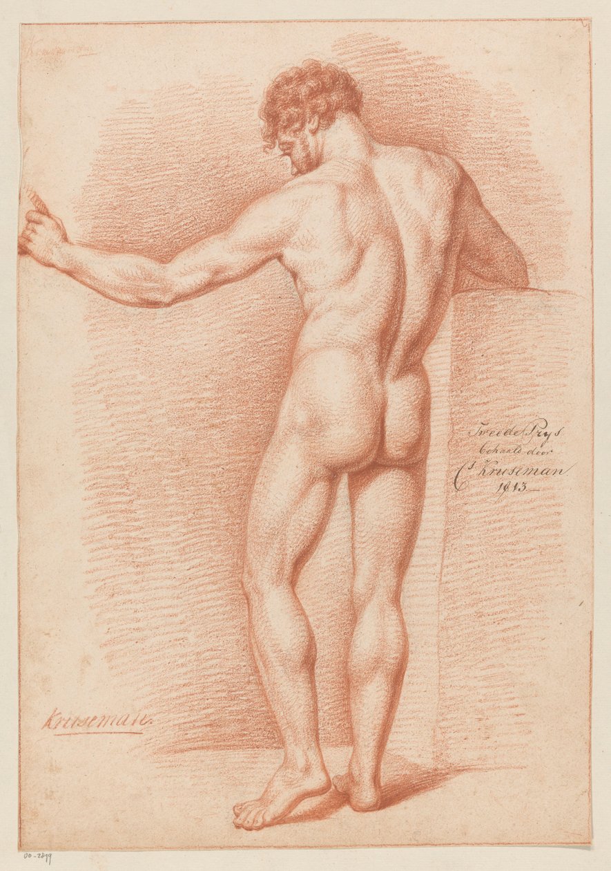 Nudo maschile in piedi, visto di schiena (2° premio 1813) da Cornelis Kruseman