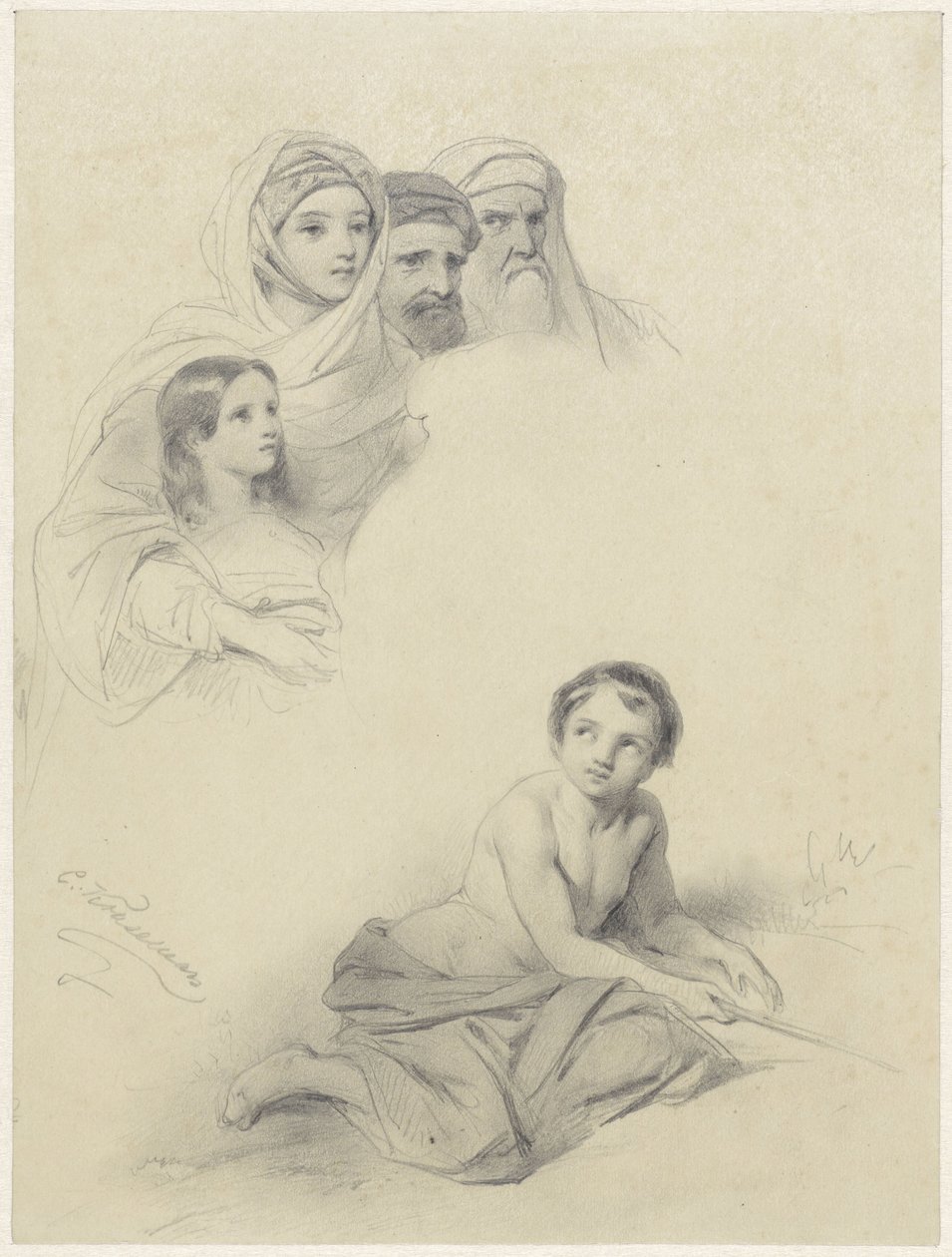 Studi di bambini e alcuni adulti da Cornelis Kruseman