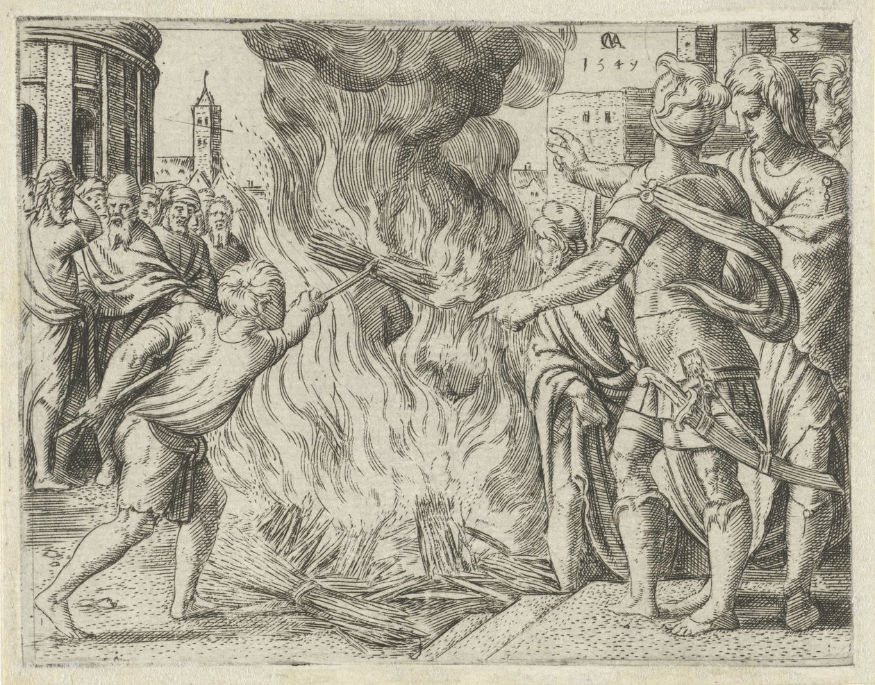 I Filistei bruciano la moglie e il suocero di Sansone da Cornelis Massijs