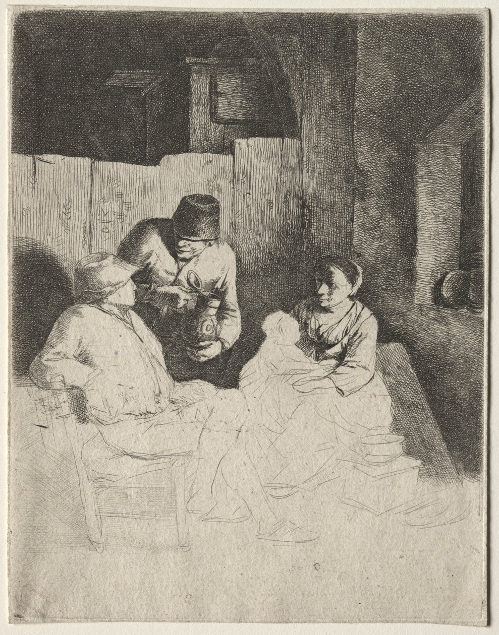 La madre seduta in una locanda, metà 1600 da Cornelis Pietersz Bega