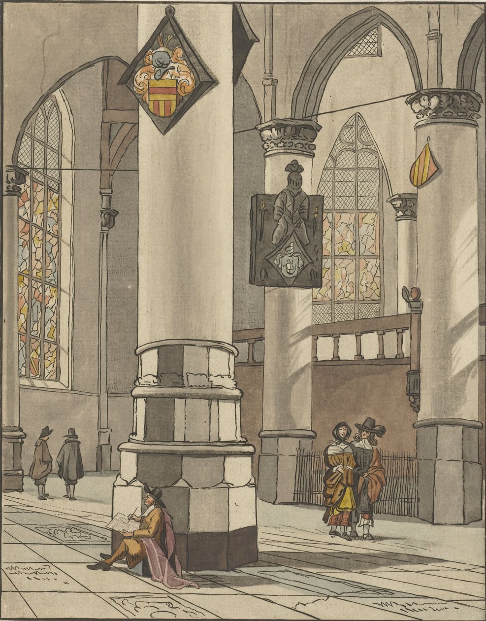 Interno di chiesa da Cornelis Ploos van Amstel (signed by artist)