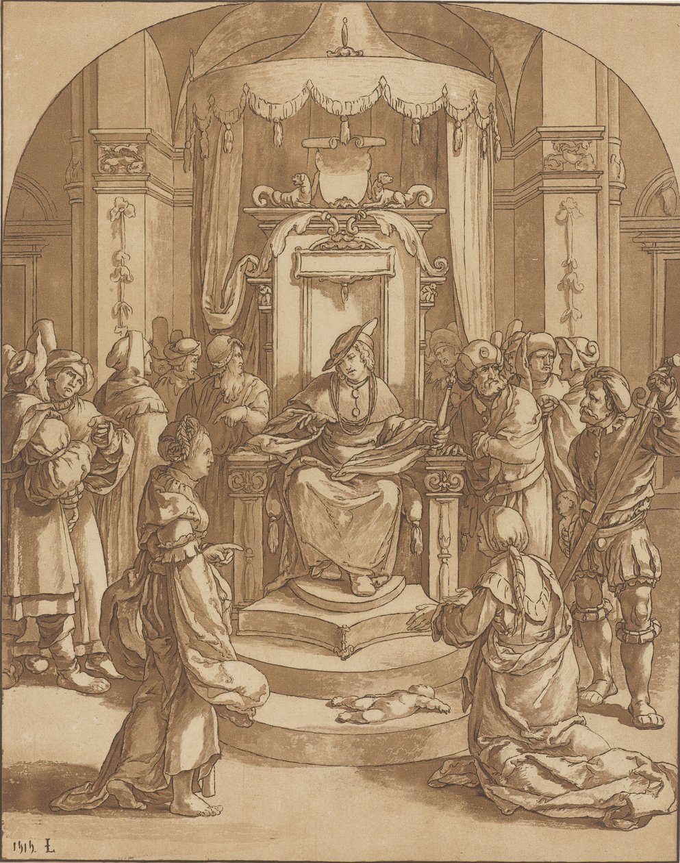 Giudizio di Salomone da Cornelis Ploos van Amstel (signed by artist)