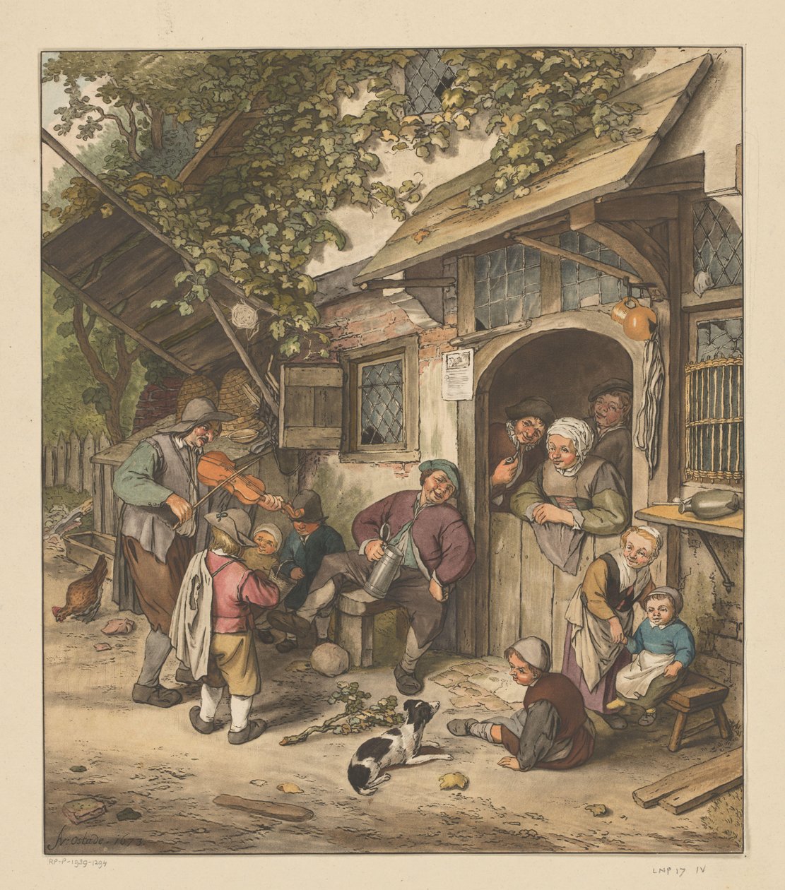Violinista davanti a una locanda da Cornelis Ploos van Amstel (signed by artist)