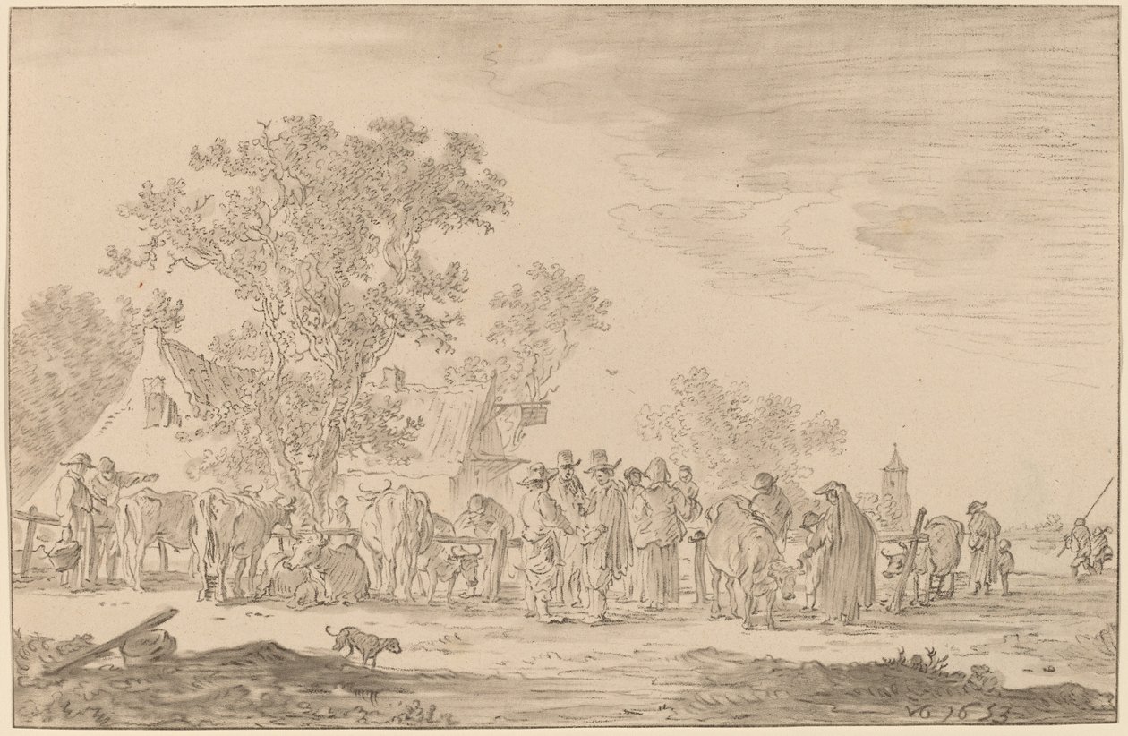 Mercato del bestiame, 1767 da Cornelis Ploos van Amstel