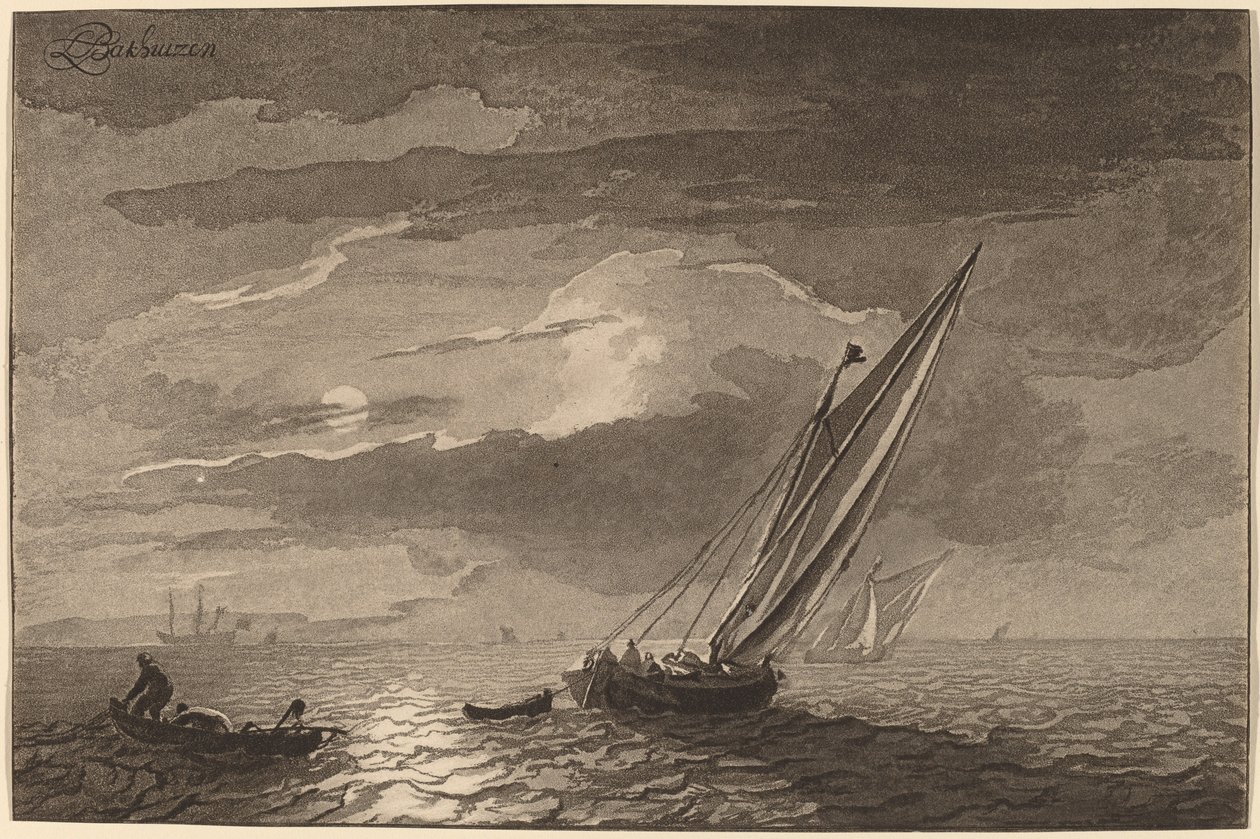 Marina con Luna Piena da Cornelis Ploos van Amstel