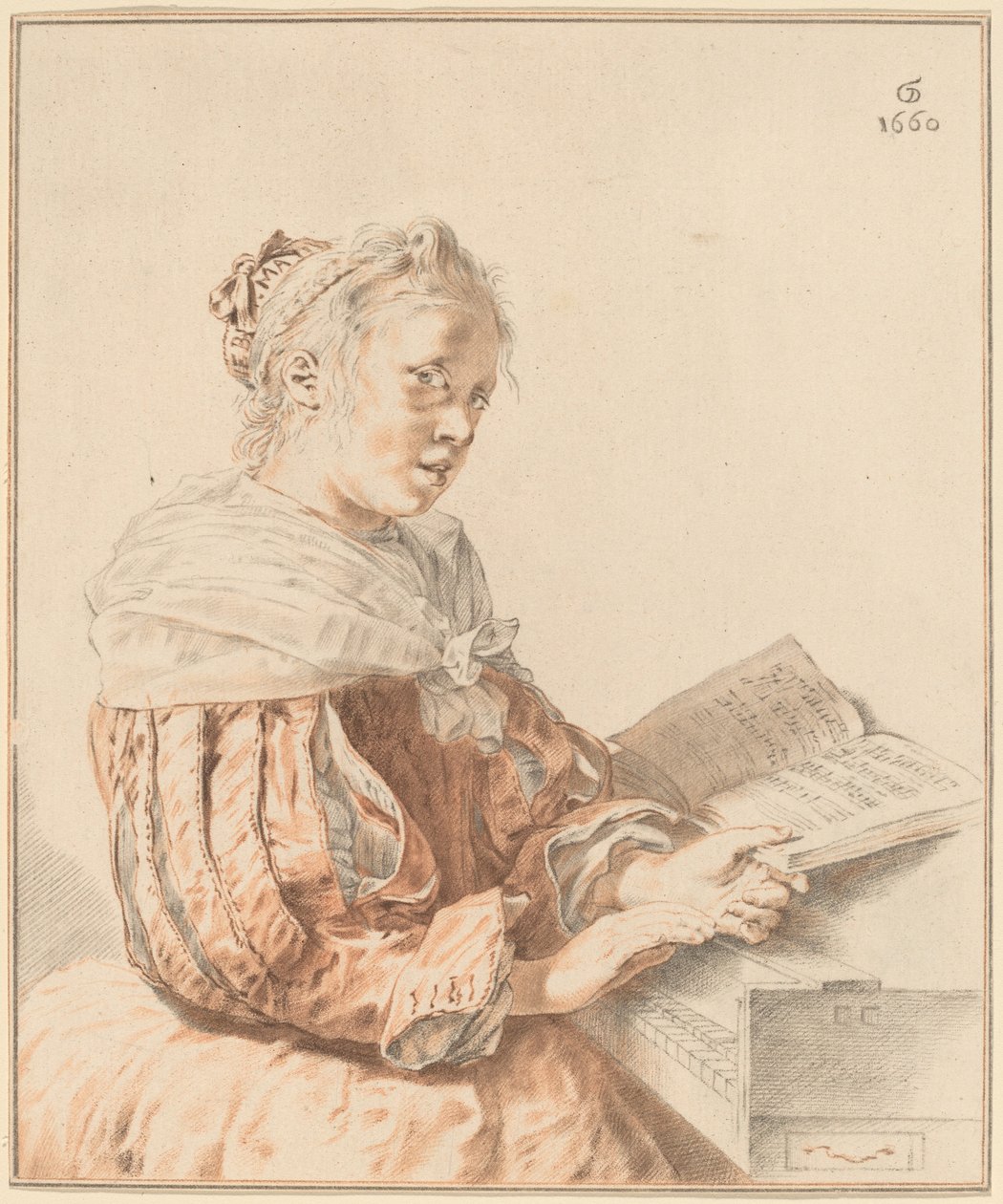 Giovane Ragazza alla Tastiera da Cornelis Ploos van Amstel