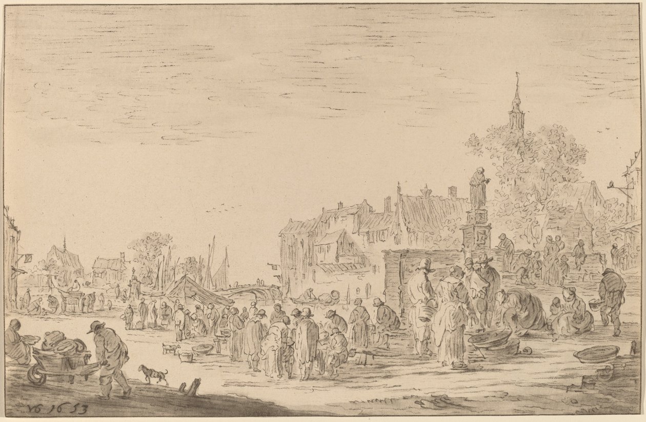Mercato del pesce da Cornelis Ploos van Amstel after Jan