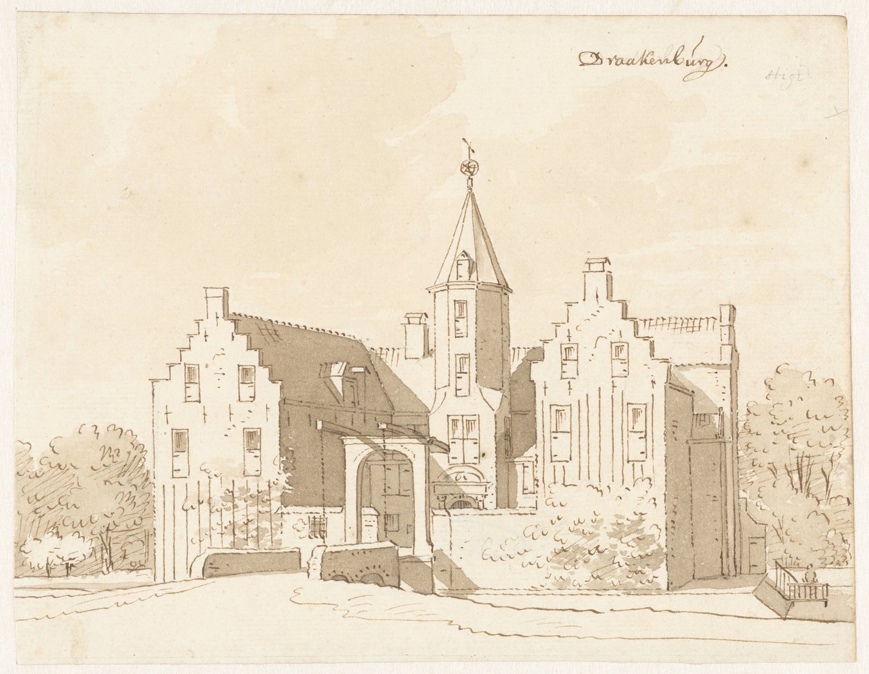 Castello Drakenburg vicino a Baarn da Cornelis Pronk (possibly)
