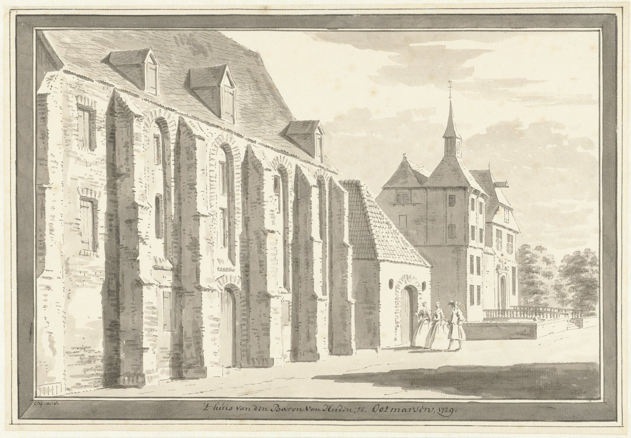 Veduta della chiesa e della casa a Ootmarsum da Cornelis Pronk