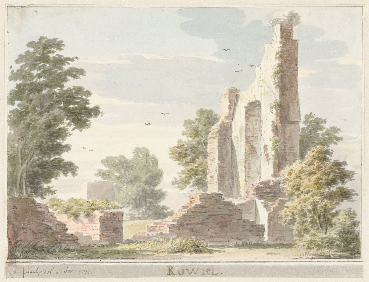 Rovine del castello di Ruwiel da Cornelis Pronk