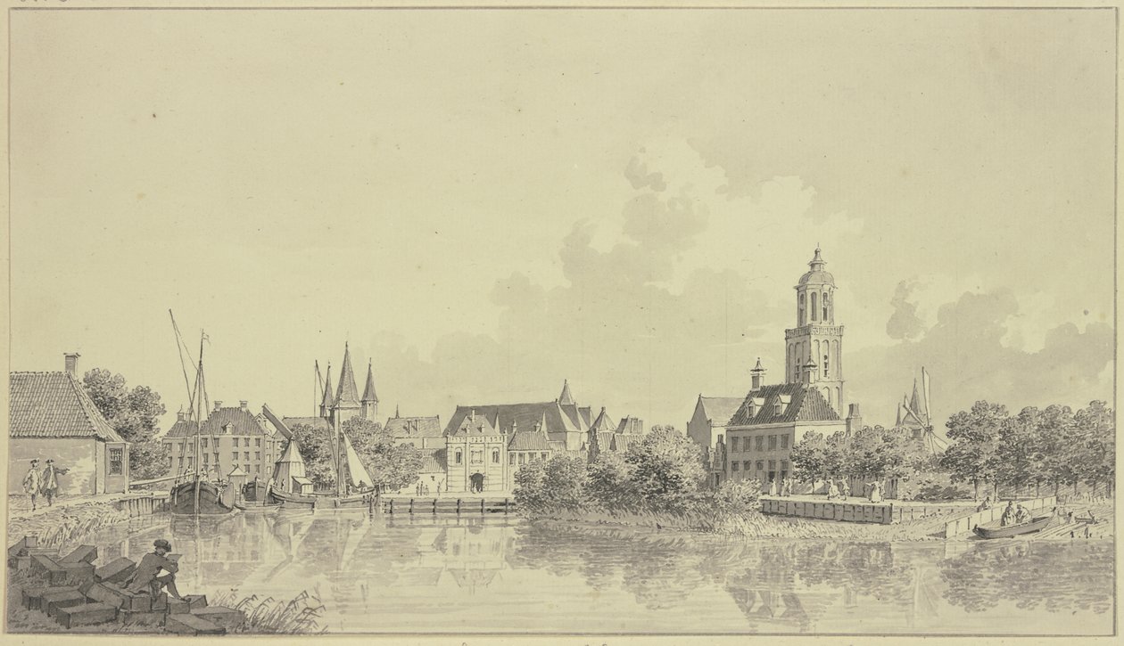 Veduta del porto di Zwolle da Cornelis Pronk