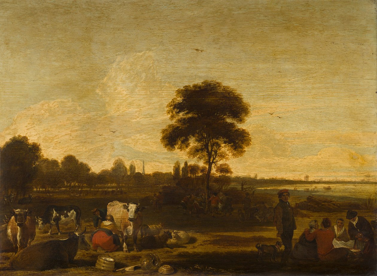 Paesaggio con pastori e bestiame da Cornelis Saftleven