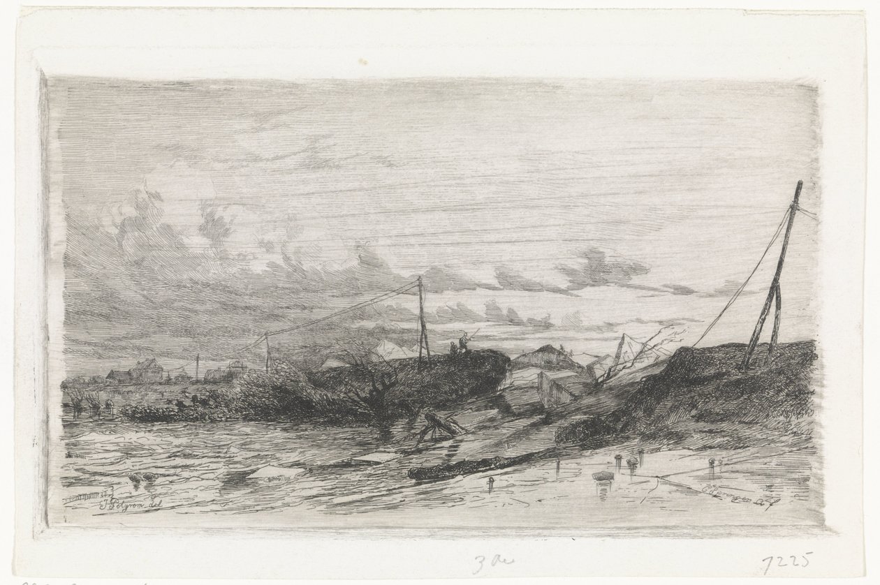 Rottura della diga ad Arnhem, 1855 da Cornelis Springer