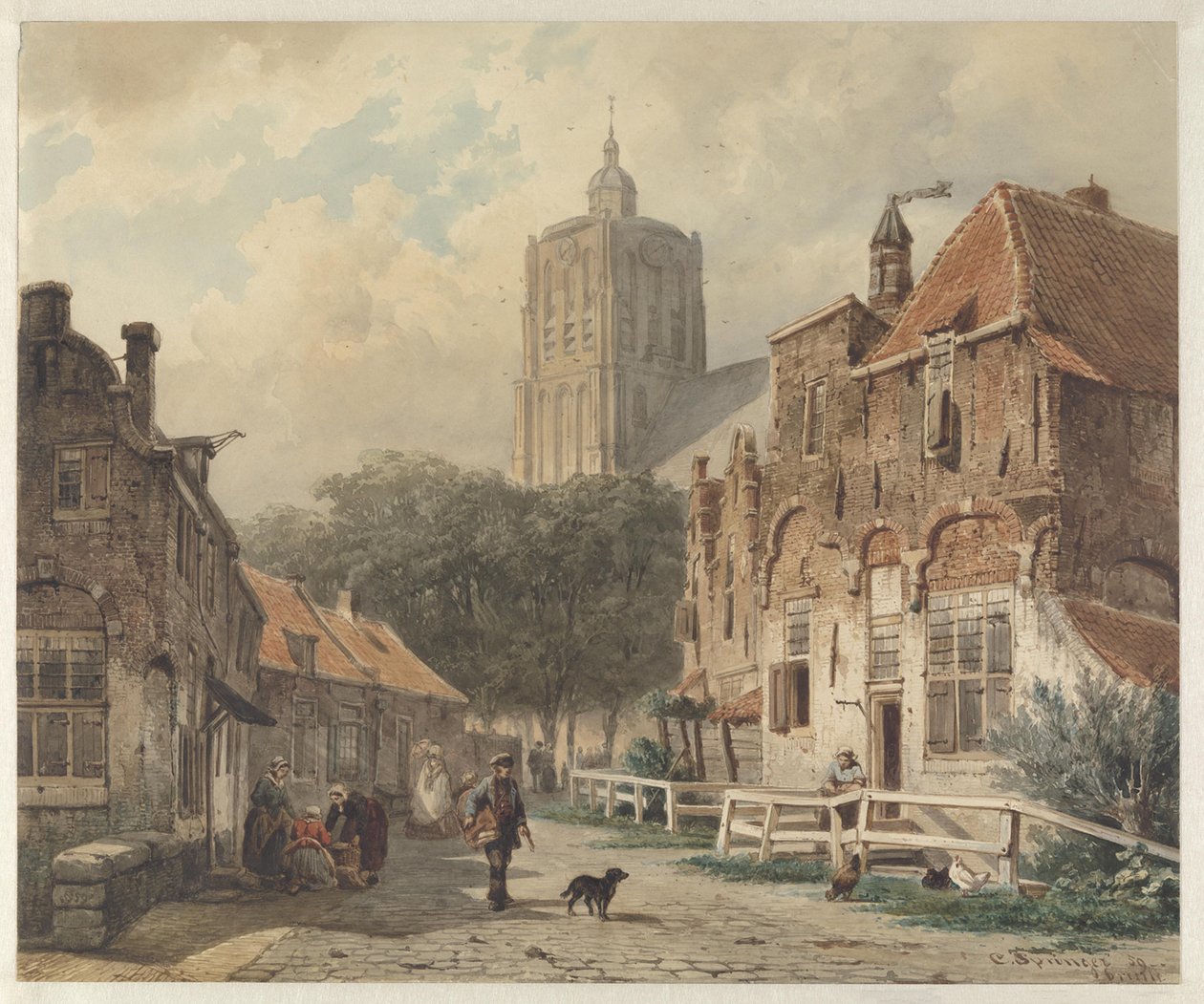 Una vista della città di Den Briel da Cornelis Springer