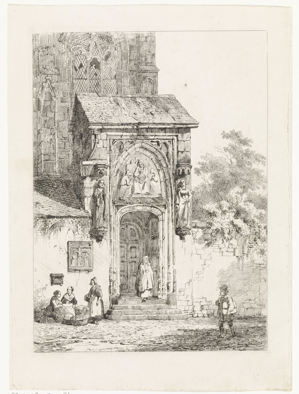 Vista del portico di una chiesa da Cornelis Springer