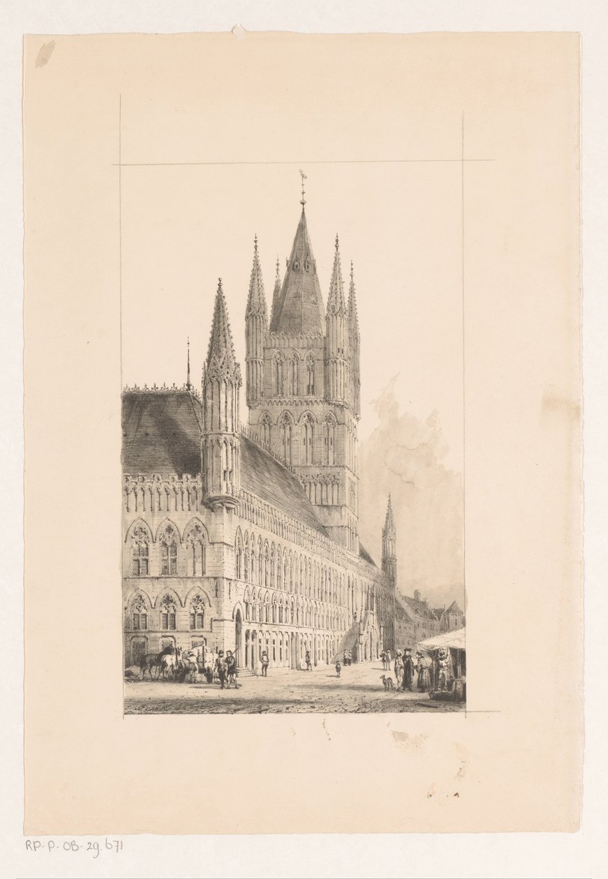 Sala dei tessuti di Ypres (Municipio del XIII secolo) da Cornelis Springer