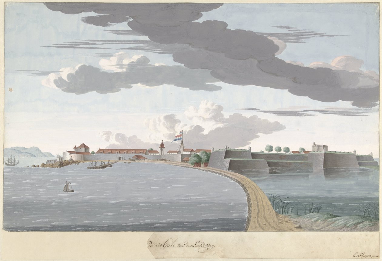 Forte Galle a Ceylon, visto dalla terraferma da Cornelis Steiger