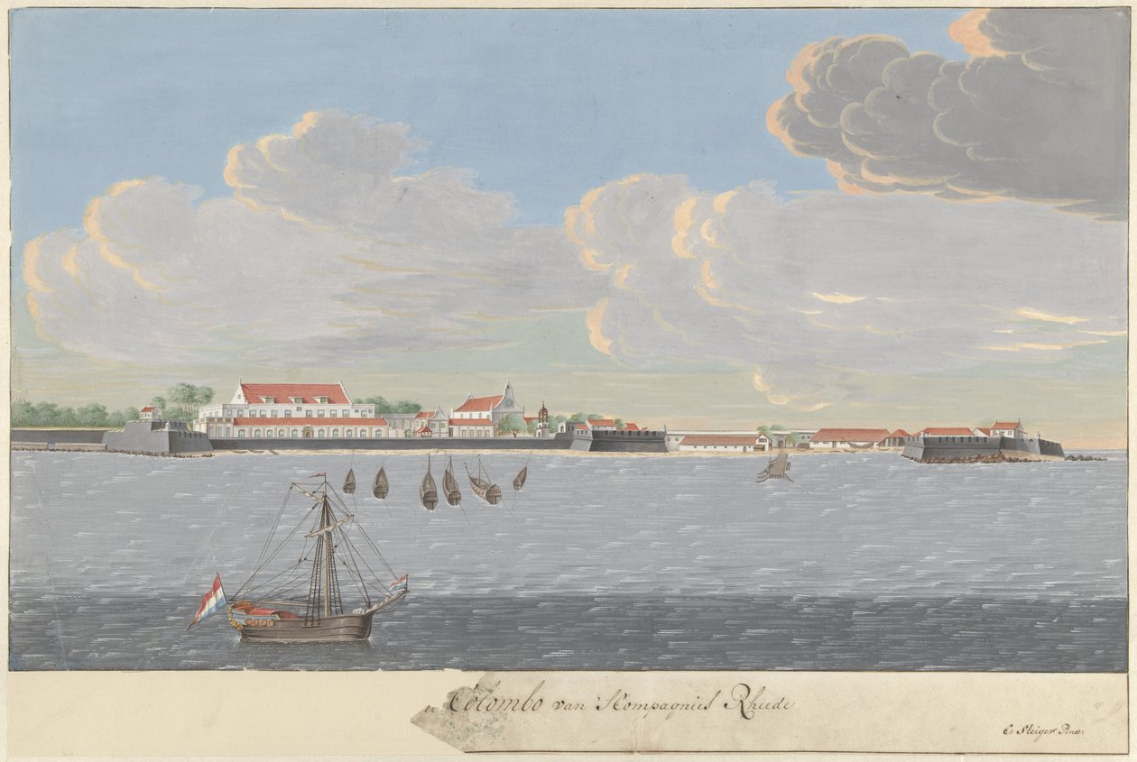 Veduta di Colombo dalla rada da Cornelis Steiger