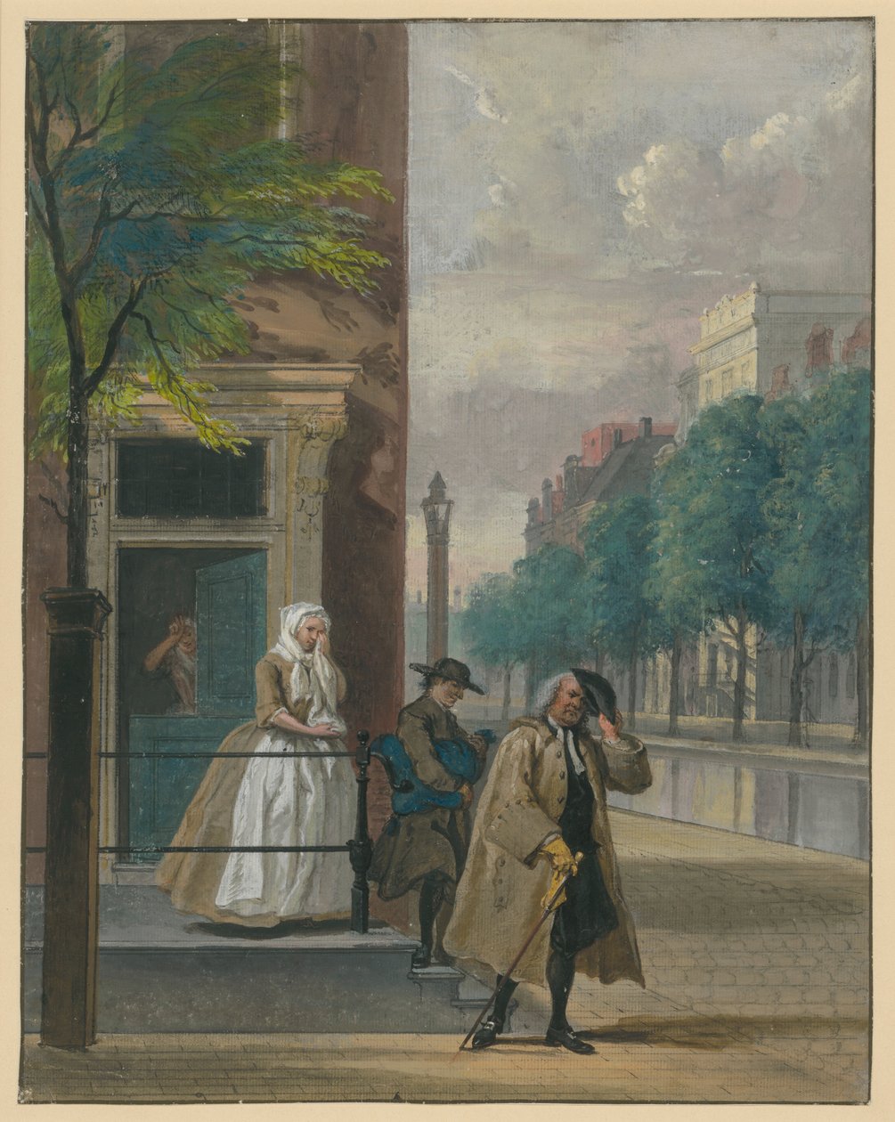 Scena da una commedia («La virtù ipocrita smascherata» di Lingelbach) da Cornelis Troost