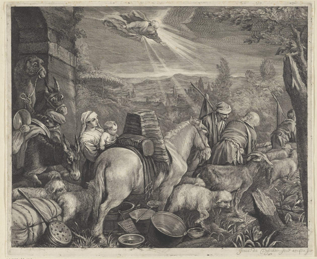 Abramo lascia Haran da Cornelis Visscher (II)