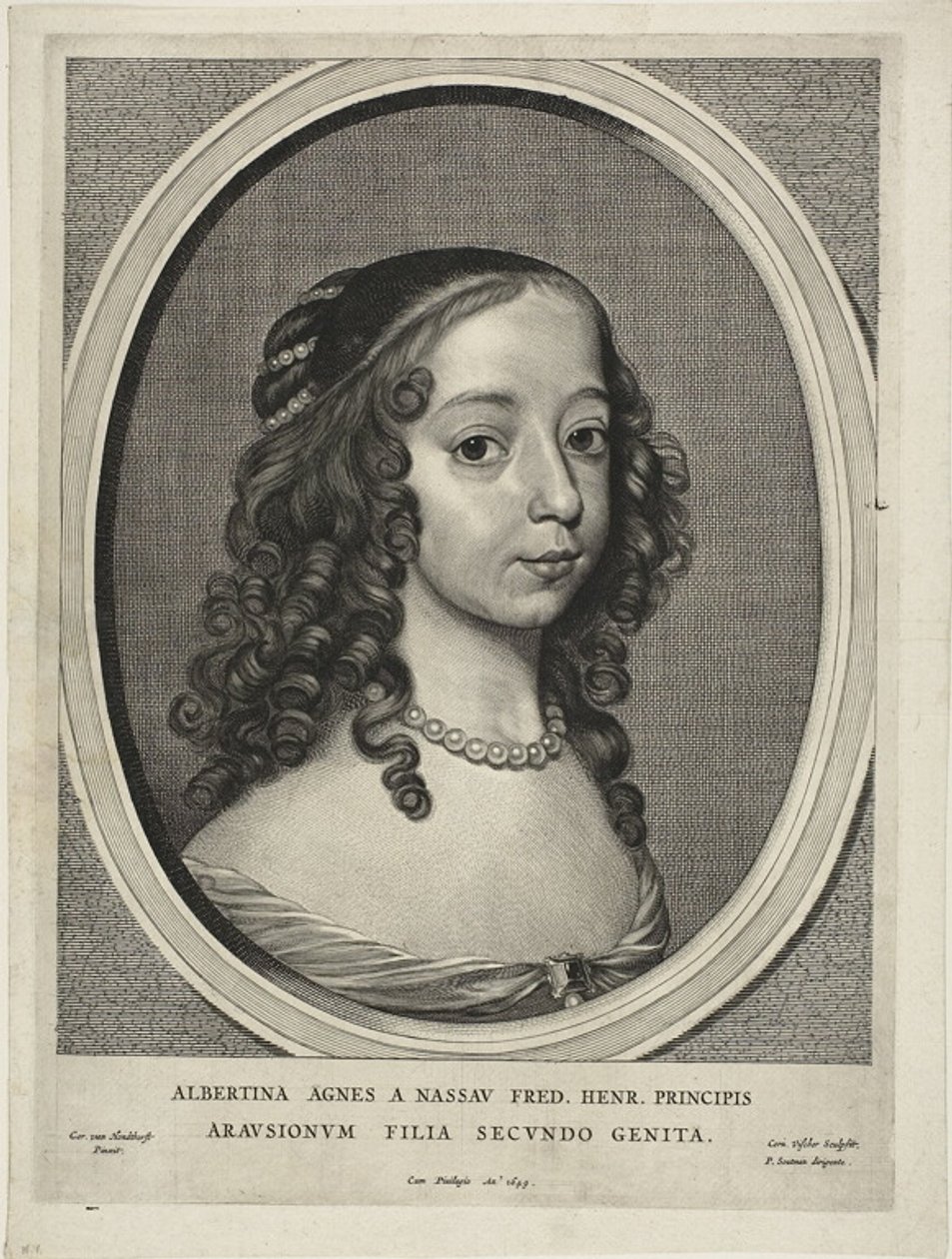 Albertine Agnes, Principessa di Orange Nassau, da Nove ritratti da Cornelis Visscher