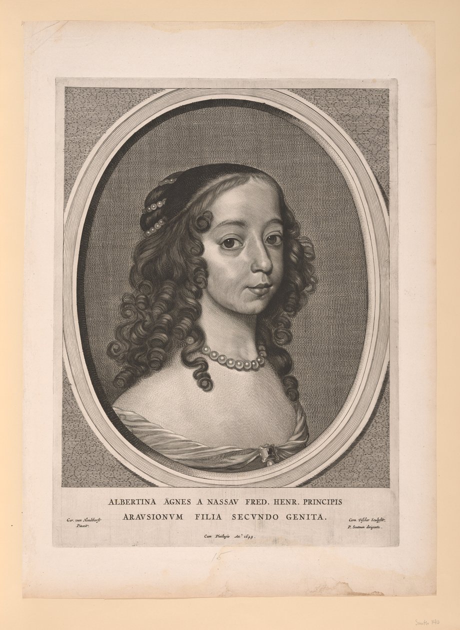 Albertine Agnes, principessa di Orange Nassau, da Nove ritratti da Cornelis Visscher