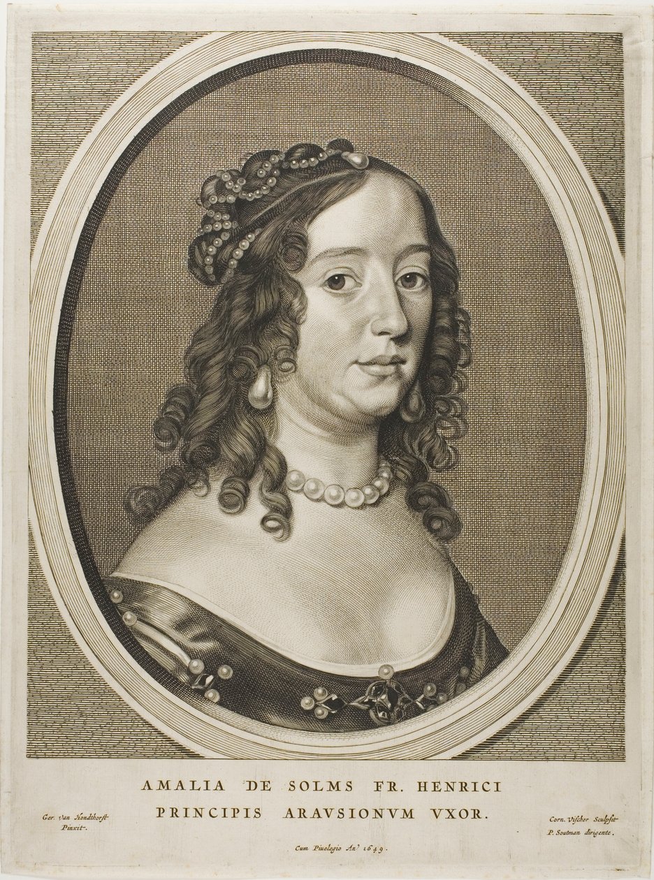 Amalia van Solms, moglie di Frederick Henry, da Nove ritratti da Cornelis Visscher