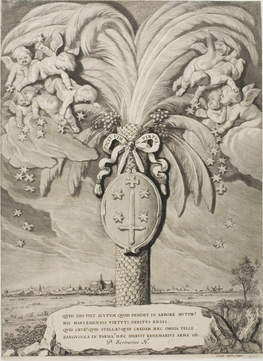 Stemma di Haarlem, pagina finale di Conti e Contesse di Olanda, Zelanda e Frisia Occidentale da Cornelis Visscher