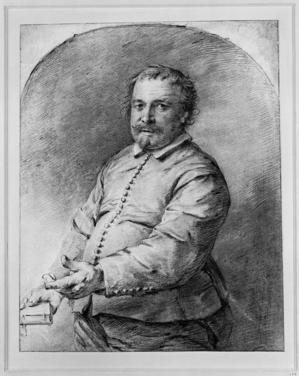 Figura a mezzo busto di un uomo barbuto di mezza età, rivolto per metà a sinistra da Cornelis Visscher