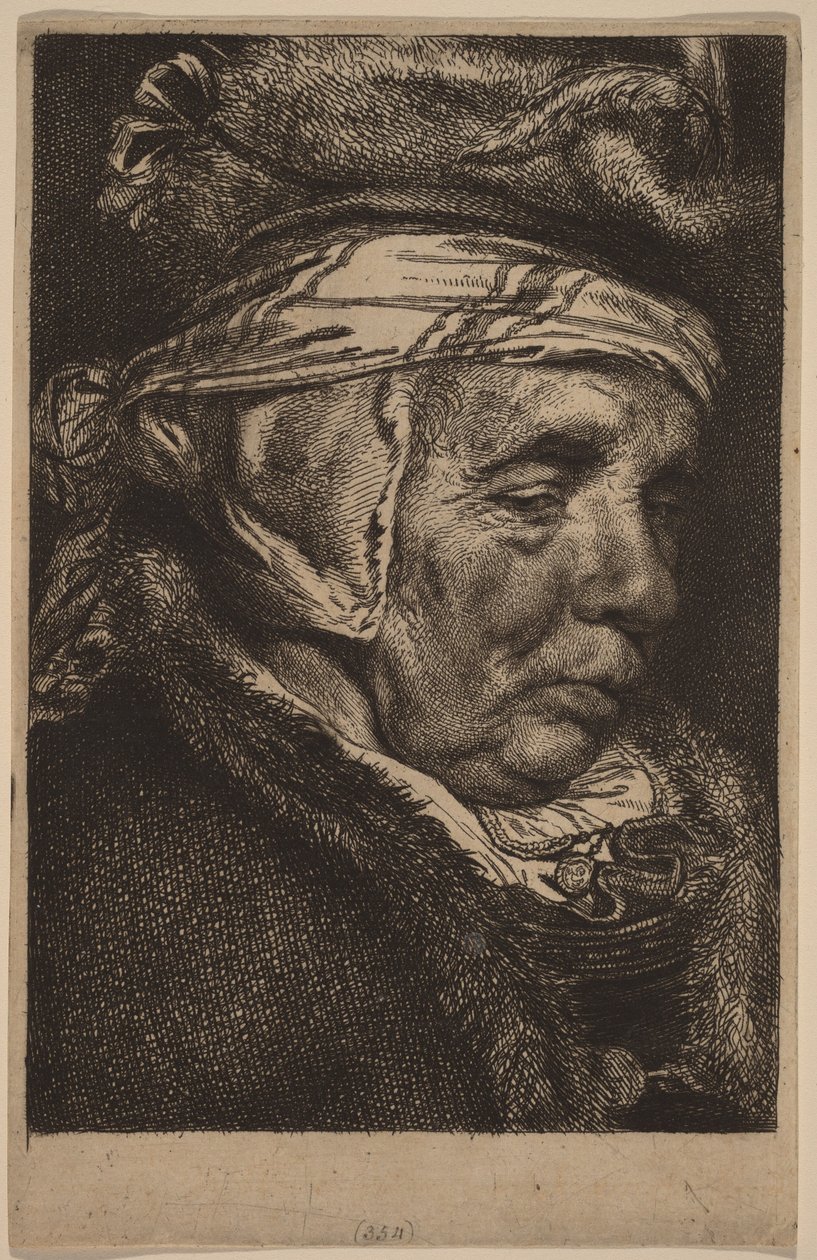 Testa di una donna anziana (la madre di Visscher) da Cornelis Visscher