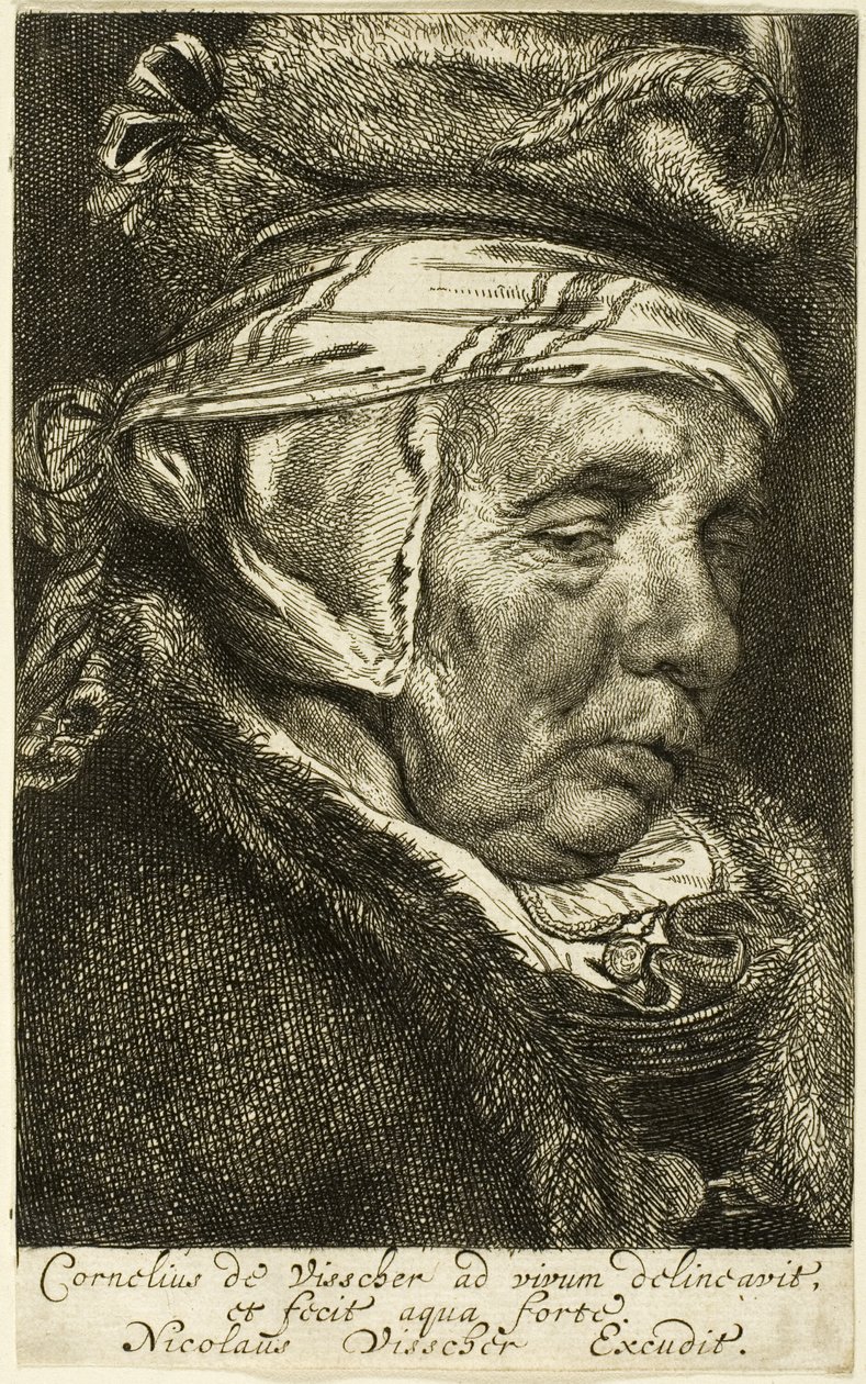 Testa di donna anziana (cosiddetto ritratto della madre di Visscher) da Cornelis Visscher