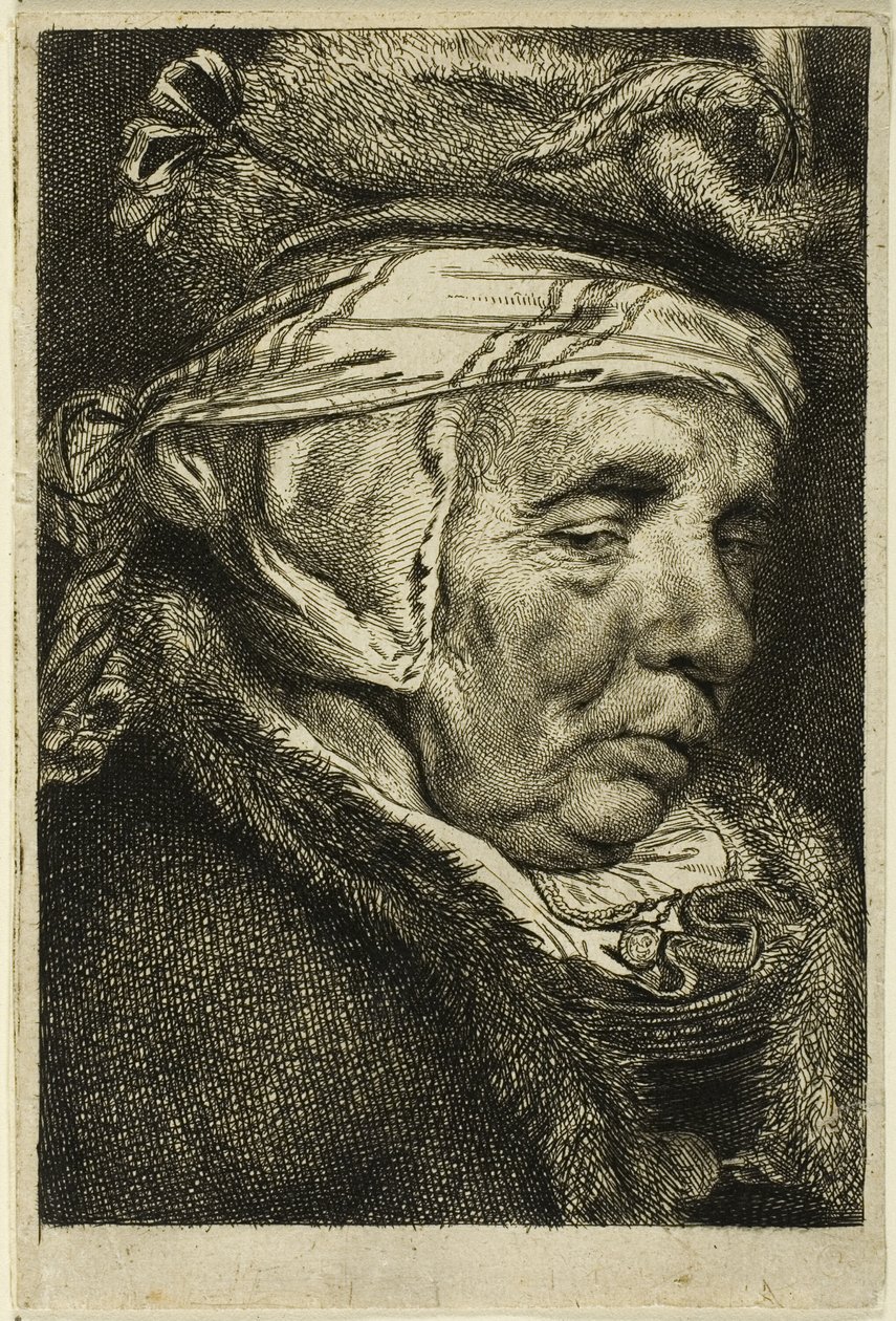 Testa di una Vecchia Donna da Cornelis Visscher