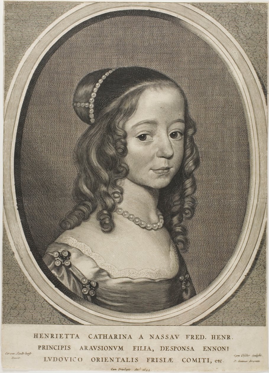 Henrietta Catharina, principessa di Orange Nassau, da Nove ritratti da Cornelis Visscher