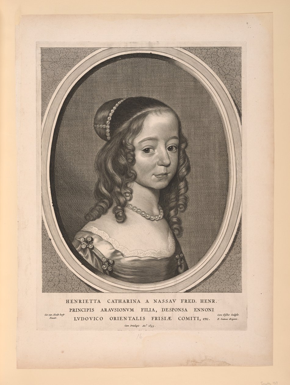Henrietta Catharina, principessa di Orange Nassau, da Nove ritratti da Cornelis Visscher