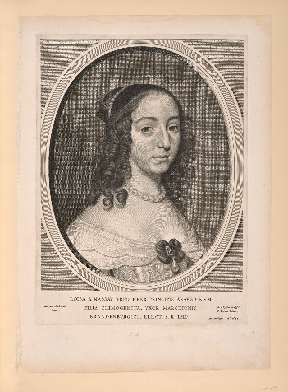 Louise Henrietta, principessa di Orange Nassau, da Nove ritratti da Cornelis Visscher