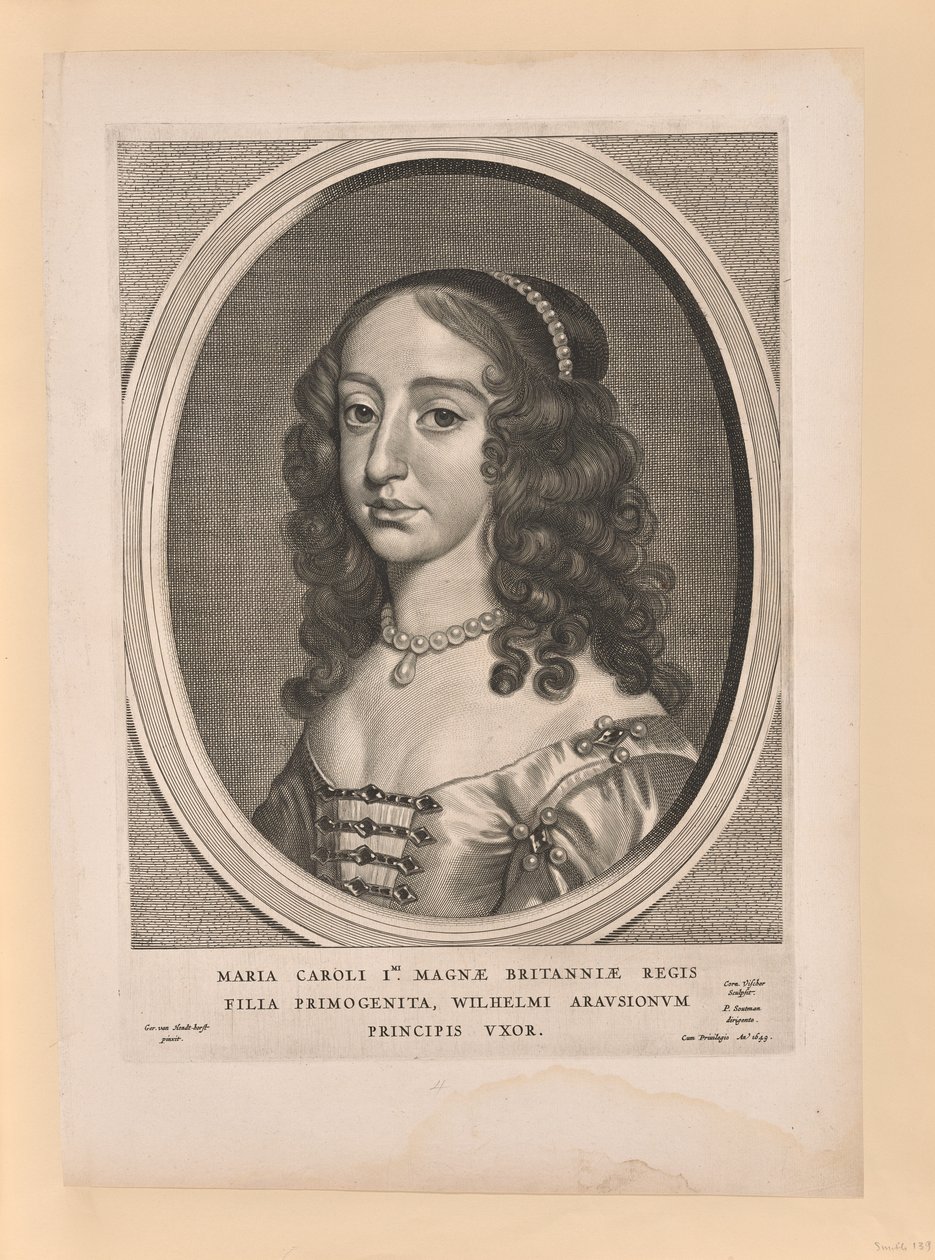 Maria Stuarda, moglie di Guglielmo II, da Nove ritratti da Cornelis Visscher