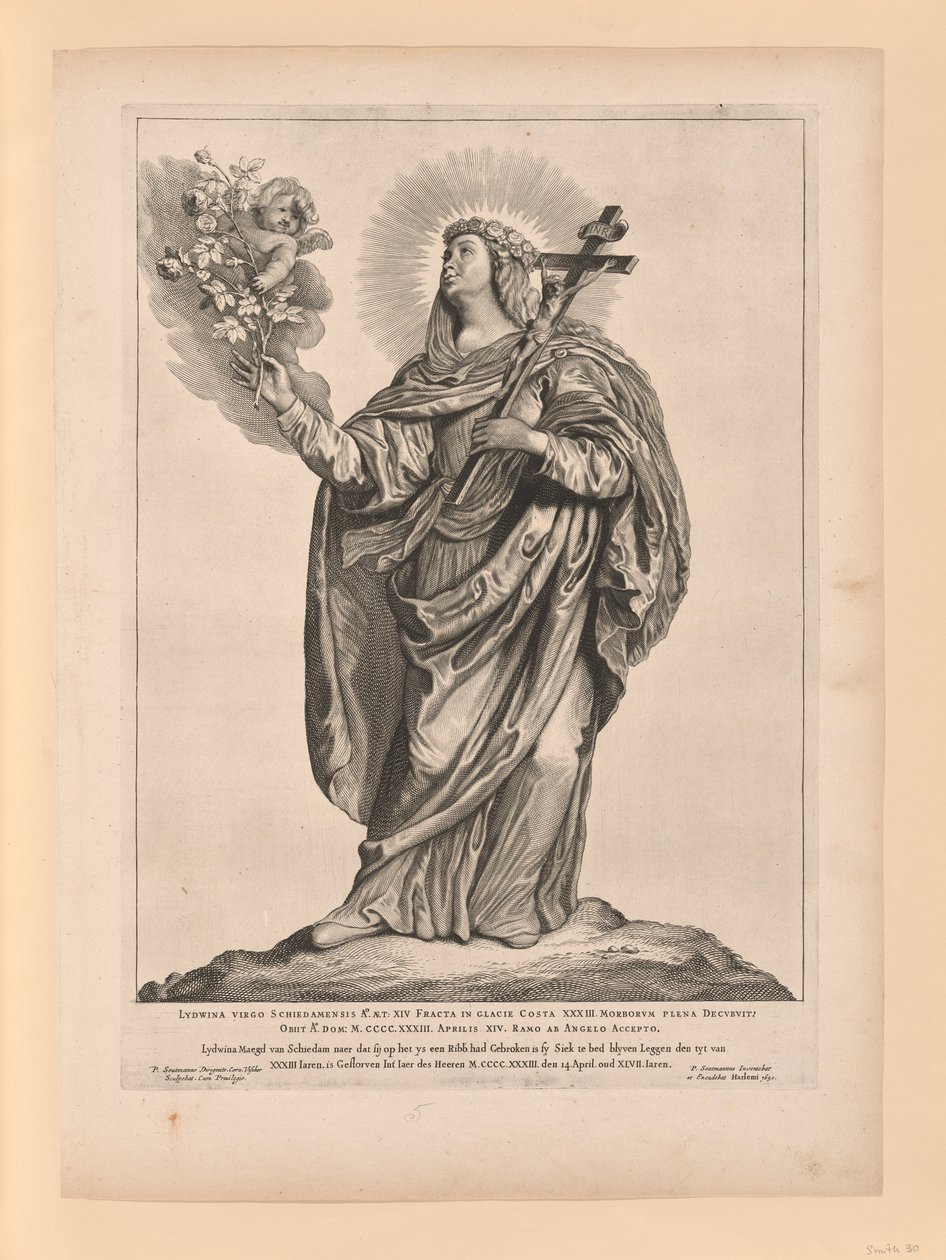 Santa Liduina, da Santi del Nord e del Sud dei Paesi Bassi da Cornelis Visscher