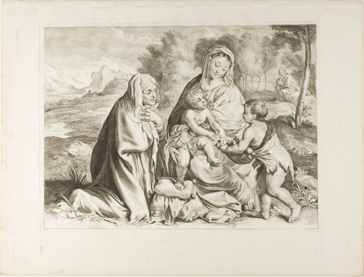 La Sacra Famiglia con San Giovanni Battista e Santa Elisabetta, dal Gabinetto Reynst da Cornelis Visscher