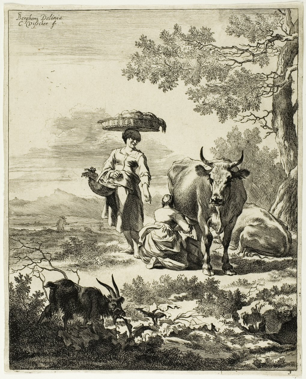 Donna che munge una mucca da Cornelis Visscher