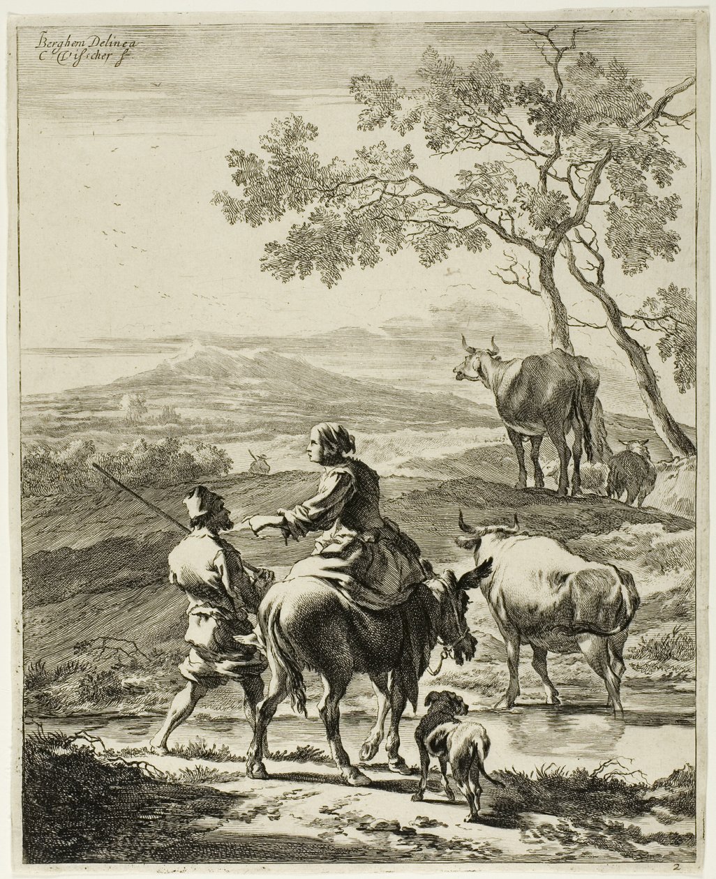 Donna su un asino da Cornelis Visscher