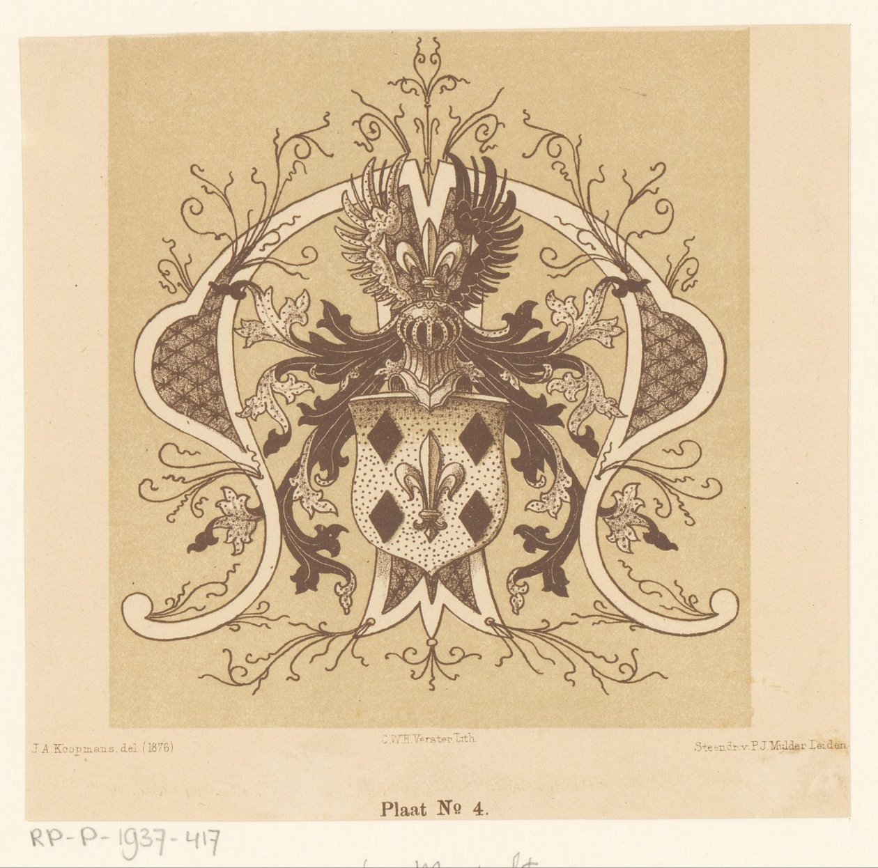 Stemma araldico della famiglia Van Mansvelt da Cornelis Willem Hendrik Verster van Wulverhorst