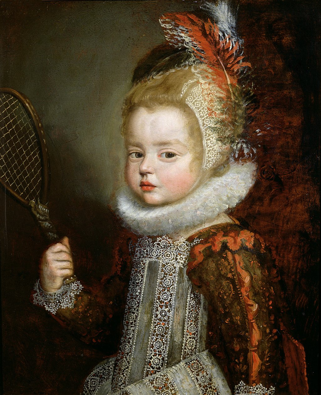Ritratto di un bambino con una racchetta da Cornelis de Vos