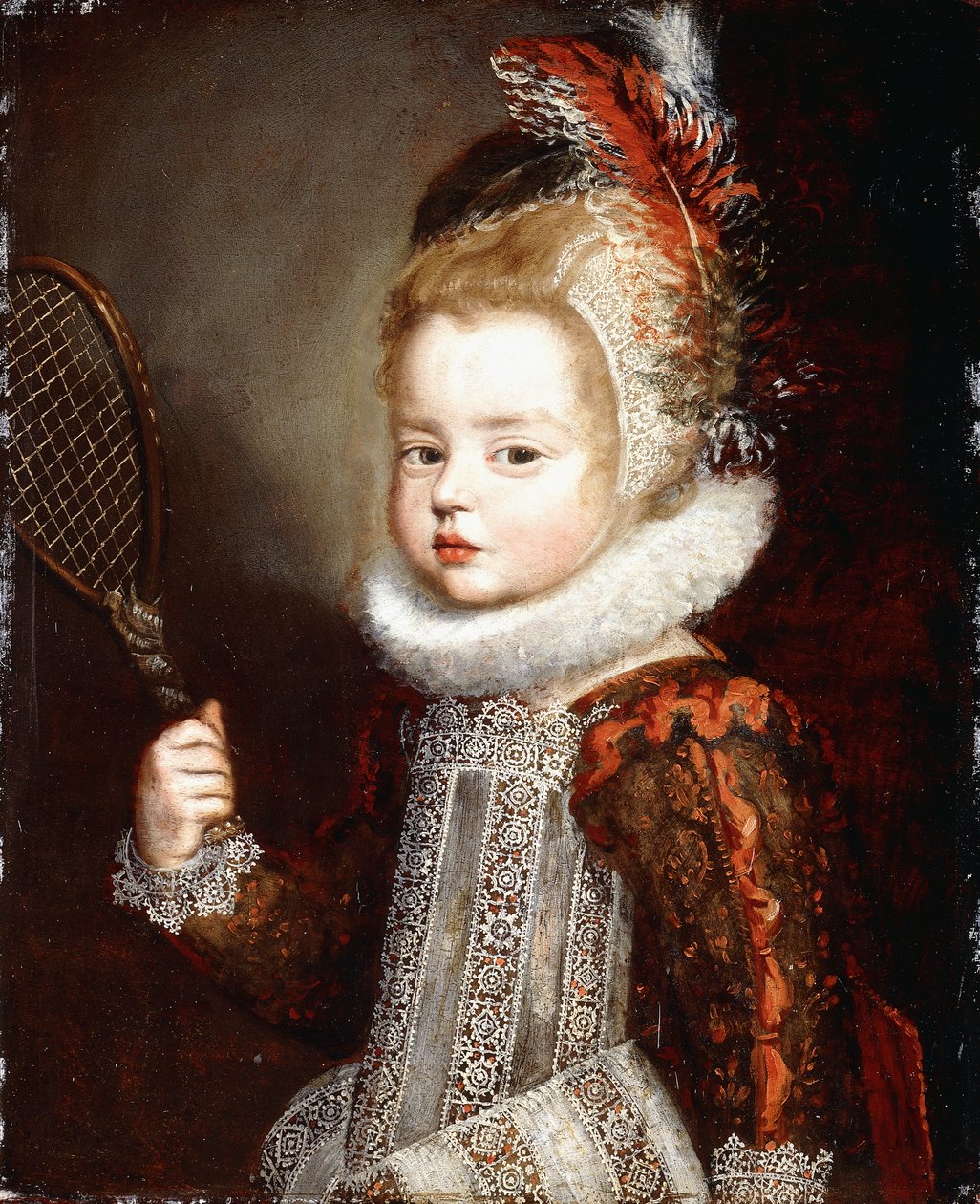 Ritratto di una ragazza, mezzo busto, con una racchetta da tennis da Cornelis de Vos