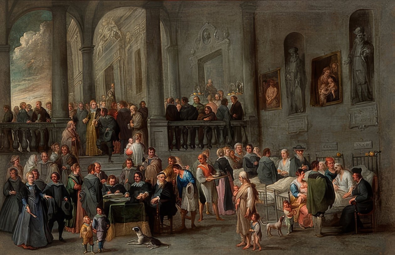 Visitare i malati (Da un ciclo con le sette opere di misericordia). Circa 1640 da Cornelis de Wael