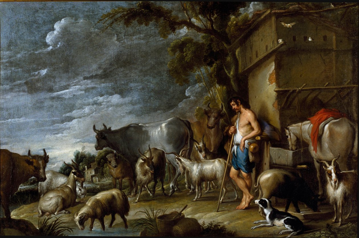 Storia del figliol prodigo: la guardia dei maiali da Cornelis de Wael
